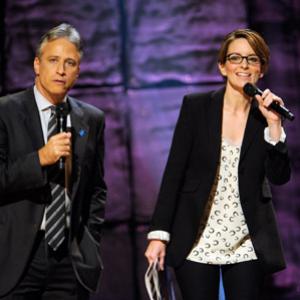 Tina Fey and Jon Stewart