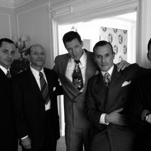 From the set of Mob City Andrew Fiscella Michael Ornstein Edward Burns Robert Knepper and Milo Ventimiglia Written and directed by Frank Darabont