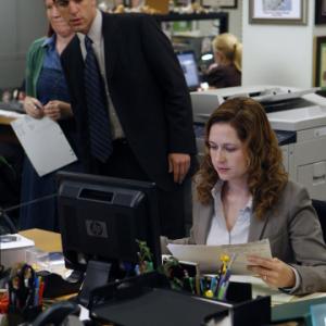 Still of Jenna Fischer and BJ Novak in The Office 2005
