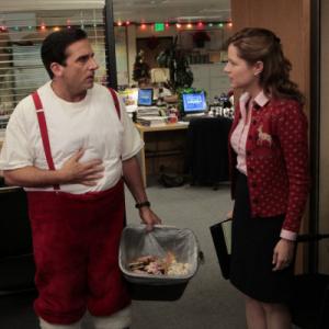Still of Steve Carell and Jenna Fischer in The Office (2005)