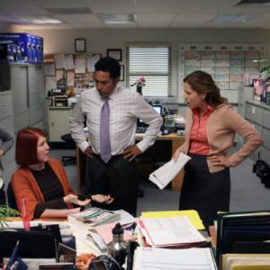 Still of Jenna Fischer Kate Flannery Oscar Nuez Angela Kinsey and Ellie Kemper in The Office 2005