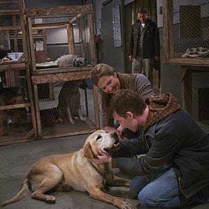 Still of Noel Fisher Bruce Greenwood and Carrie Ruscheinsky in A Dog Named Christmas 2009