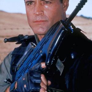 On the set of Delta Force Clear Target in South Africa as the Starring as the character of Captain Skip Lang in 1998
