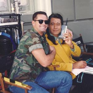Actors Jim Fitzpatrick and Branscom Richman, in San Diego on the set of The TV Series 