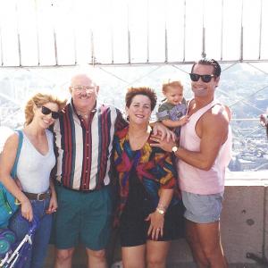 High atop the Empire State Building in NYC, are actors Jodi Knotts (L) and Jim Fitzpatrick (R) and their family, during Fitzpatrick's 2 years on 