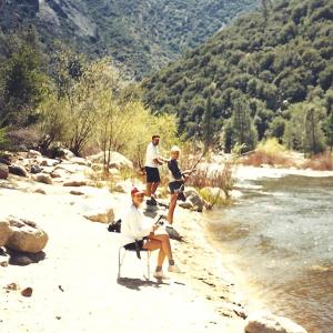 Fishing along the Kern River in 1992 are Jodi Knotts Carlos Delatore and Cameron Diaz Photo taken by Jim Fitzpatrick