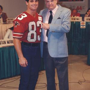 Tampa WR Jim Fitzpatrick and Gordon Jump of WKRP in Cincinatti raising funds for Jerrys Kids at the Jerry Lewis Telethon