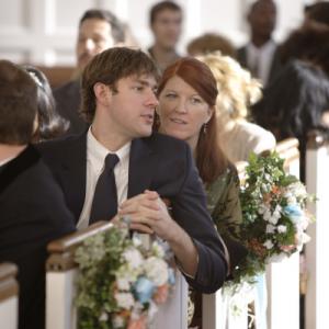 Still of Kate Flannery and John Krasinski in The Office 2005