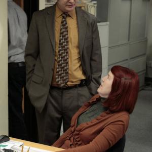 Still of Kate Flannery and Rainn Wilson in The Office 2005