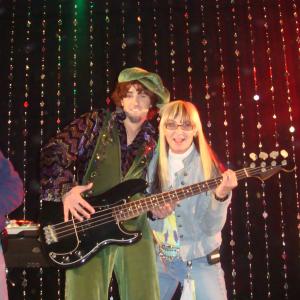 RAMONA AND NICK PALATS JAMMIN ON THE SET OF SCOOBY DOO CURSE OF THE LAKE MONSTER SPRING 2009