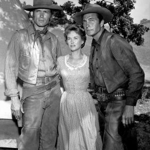 Still of Clint Eastwood and Eric Fleming in Rawhide 1959