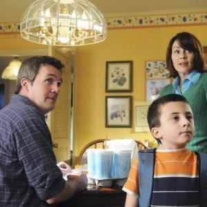 Still of Patricia Heaton, Neil Flynn and Atticus Shaffer in The Middle (2009)