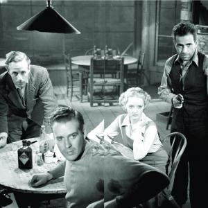 Still of Humphrey Bogart, Bette Davis, Leslie Howard and Dick Foran in The Petrified Forest (1936)