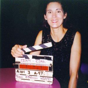 Deborah Smith Ford on set of Escape from Cuba with the films slate
