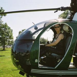 Deborah Smith Ford as Matrixs Trinity lookalike in helicopter