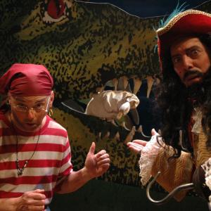 Rick Ford as Smee and John Rensenhouse as Captain Hook in The Professional Theatre Training Programs production of Peter Pan at The University of Delaware directed by Mark Lamos
