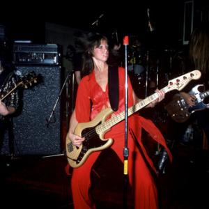 The Runaways Joan Jett Jackie Fox Lita Ford performing at CBGB in New York City on August 2 1976