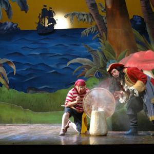 Rick Ford as Smee and John Rensenhouse as Captain Hook in Peter Pan at The University of Delaware's Professional Theatre Training Program. 