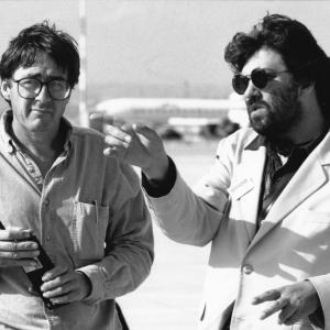 Matt Forrest director and Gareth Tandy 1st AD on the Spender movie set at Marseille Airport France