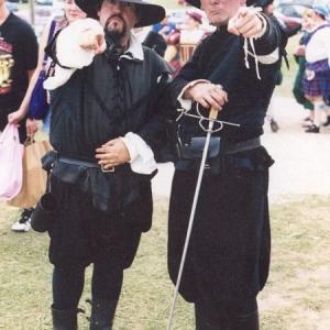 Director/Actor Forsberg with fellow performer Maurice McNicolas on the set of Bristol, 1997.