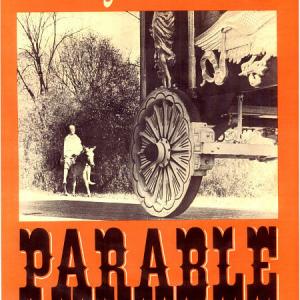 Poster for Parable which depicts the world as a circus and Christ as a clown