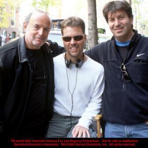 Left to right producer Avi Arad director Mark Steven Johnson and producer Gary Foster