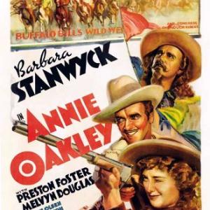 Barbara Stanwyck, Preston Foster and Moroni Olsen in Annie Oakley (1935)