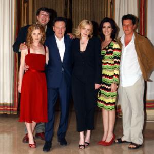 Stephen Fry Geoffrey Rush Emily Watson Sonia Aquino and Emilia Fox at event of The Life and Death of Peter Sellers 2004