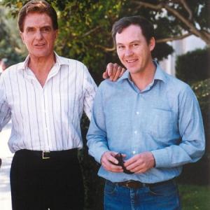 Robert Stack  John Fox between takes on the set of Unsolved Mysteries