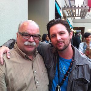 Ryan with Office Space actor Richard Riehle at the screening of Open 24 Hours written and directed by Ryan and premiering at Dances with Films Film Fest