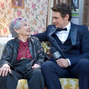 Actor James Franco R and grandmother Mitzie Verne attend The Comedy Central Roast of James Franco at Culver Studios on August 25 2013 in Culver City California