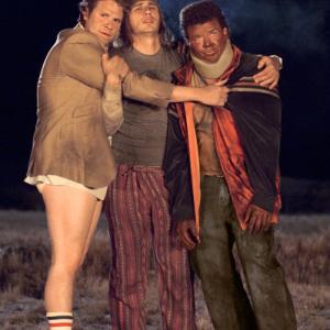 Still of James Franco, Seth Rogen and Danny McBride in Mari Huanos ekspresas (2008)