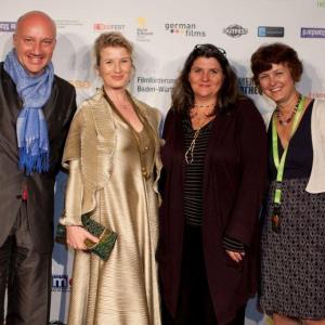 At the festival opening: Oliver Mahrdt (German Films), Nina Franoszek, Gwen Deglise (American Cinematheque), Nicole Kaufmann (German Films)