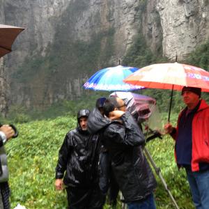 With Michael Bay in Wolong China on Transformers