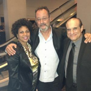 with Eren T Gibson and Jean Reno at the premiere of THE FAMILY at Lincoln Center Regal theater in NYC