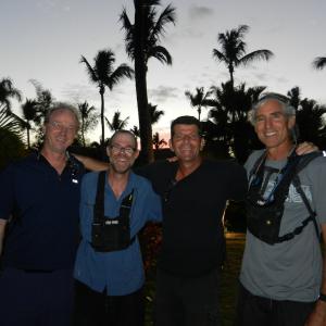 Happy Cameramen! The end of another day in paradise on NBCs Love In The Wild reality competition series LR Cam Op Dave Frederick SOC DP Matt Valentine SOC Cam Op Mark Jungjohann SOC Cam Op John Anderson