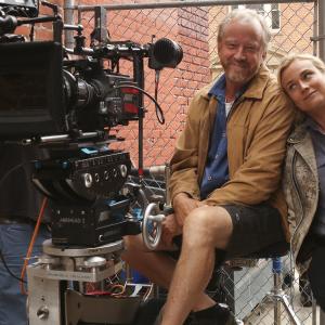 FXs 2014 production of The Bridge finds lead actress Diane Kruger cozy on location in East Los Angeles CA with her Cameraman David J Frederick