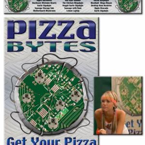 Pizza Bytes restaurant menu and poster  Hannah Montana