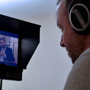 Director Derek Frey on the set of MOTEL PROVIDENCE