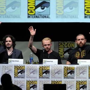 Nick Frost, Simon Pegg and Edgar Wright at event of The World's End (2013)