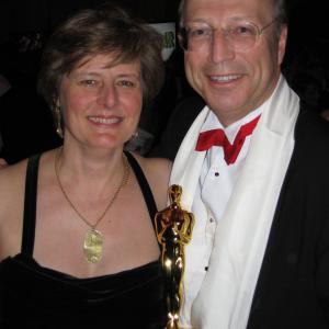 Peter  Henrietta Fudakowski with the Oscar for Best Foreign Language Film at the 78th Annual Academy Awards Los Angeles