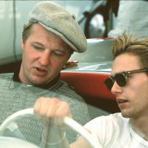 Guido Foehrweisser alias Porsche Racing Mechanic Rolf Wuetherich with James Franco alias James Dean in the legendary Porsche 550 Spyder on there way to the Races in Salinas for the Movie James Dean