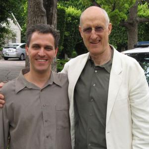 Richard Gale and James Cromwell on the set of a Public Service Announcement written and directed by Gale