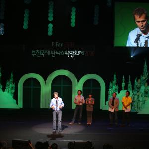 Richard Gale accepts the Jury Grand Prize for Best Short Film at PiFan, the Puchon International Fantastic Film Festival in Bucheon, South Korea.