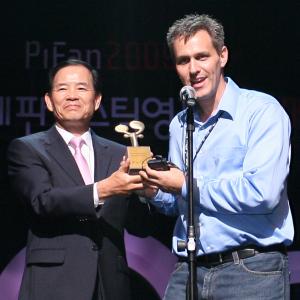 Richard Gale receives the Citizen's Choice (Audience) Award for Best Short Film at PiFan, the Puchon International Fantastic Film Festival in Bucheon, South Korea. The Horribly Slow Murderer also won the Grand Jury Prize for Best Short Film.