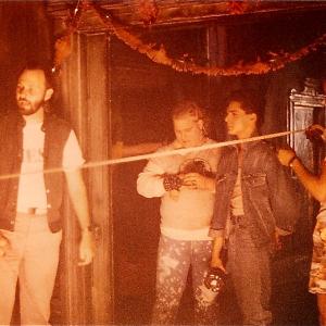 Billy Gallo Hal Havins and Director Kevin Tenney on the set of Night of the Demons