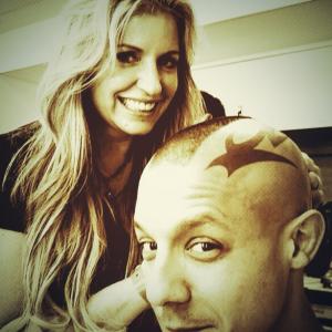 Michelle doing Theo Rossi's tattoos for Sons of Anarchy.