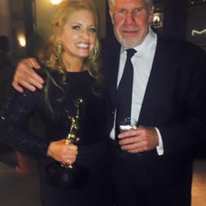 Michelle and her 2015 Guild Award with Ron Perlman.
