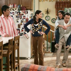 Still of Andy Garcia, George Lopez, Constance Marie and Aimee Garcia in The George Lopez Show.