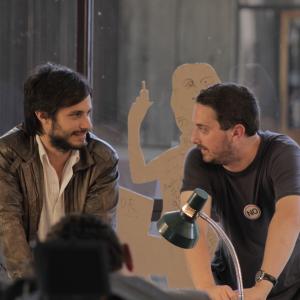 Still of Gael García Bernal and Pablo Larraín in No (2012)